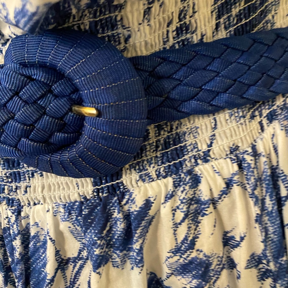 Woven Blue Braided Women's Belt - Classic Navy Accent - Picture 2 of 5